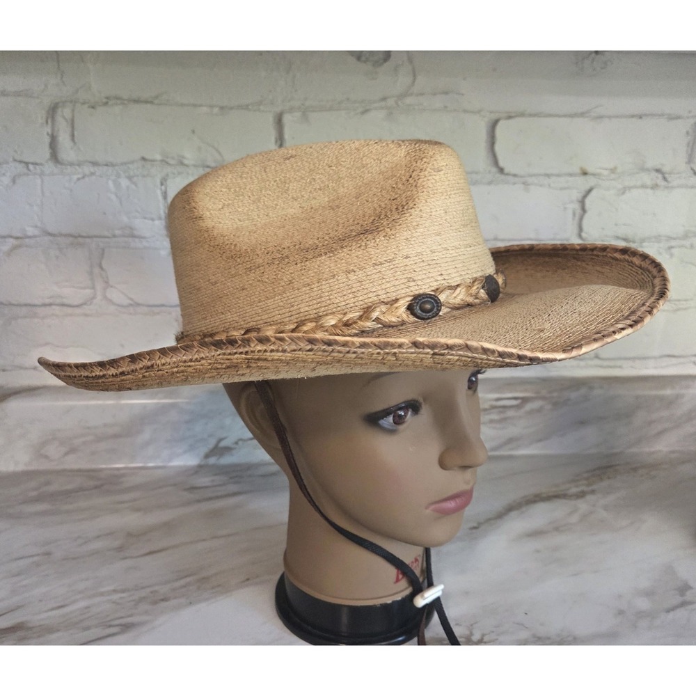 Alamo Straw Cowboy Hat Iron Weave Distressed Stampede String Men's Size XL